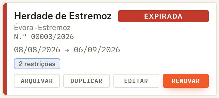 Cartão da zona Herdade de Estremoz expirada.